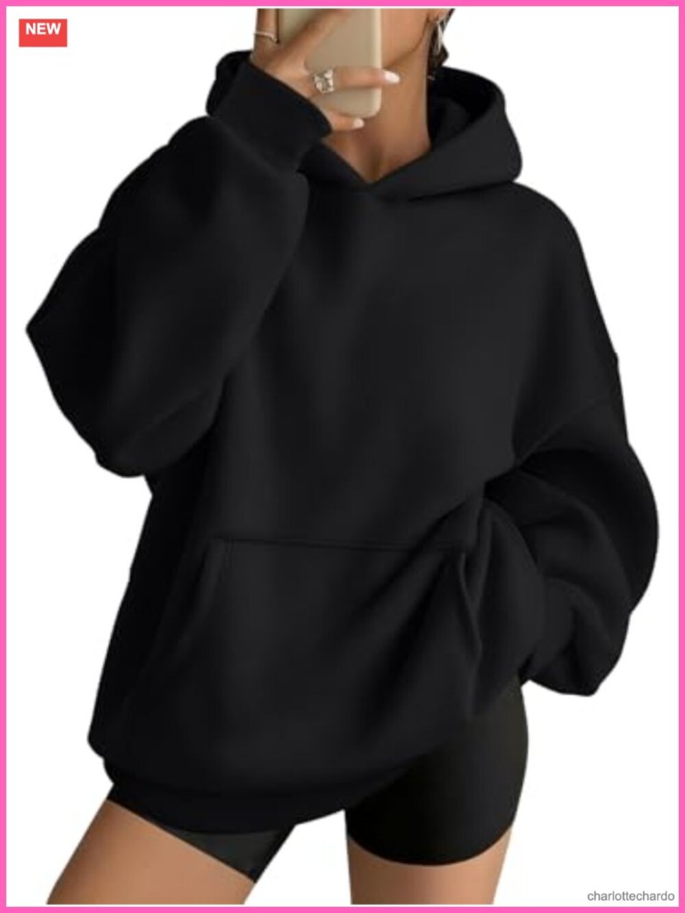 Womens Oversized Hoodie 100% Polyester Pullover Sweatshirt
